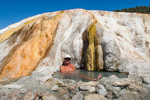 Travertine Hot Spring with Herb