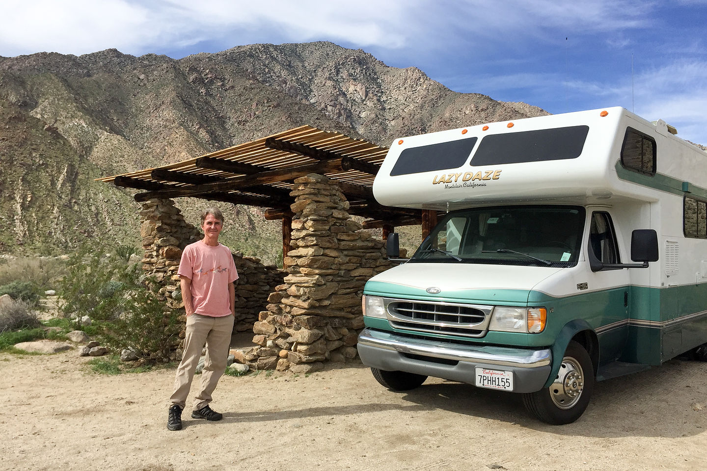 Our awesome campsite in Borrego Palms Canyon