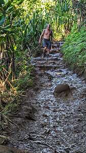 The muddy Kalalau trail