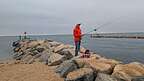 Herb fishing on Lobsterville Jetty Herb fishing on Lobsterville Jetty