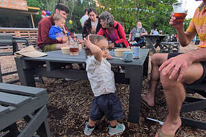 Walker boogying to music