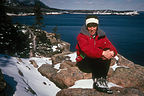 Lolo on trail over ocean