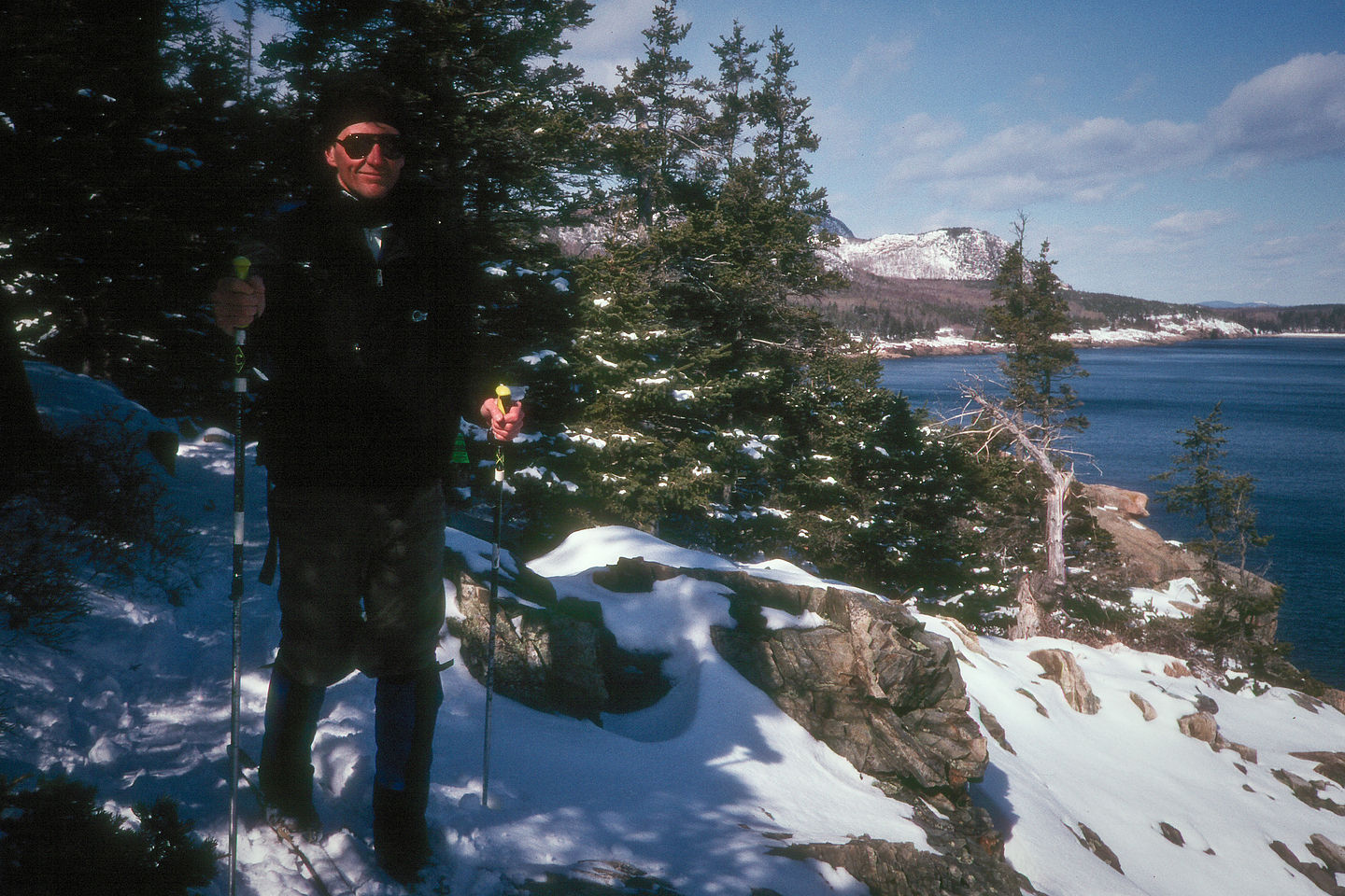 Herb Cross-Country Skiing on trail over ocean