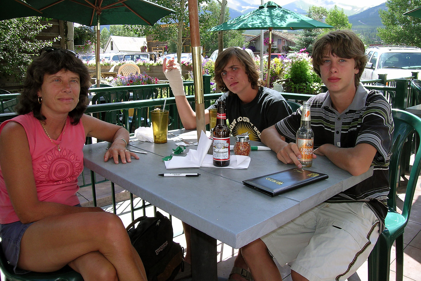 Lolo and boys dining at Fatty's Pizzeria