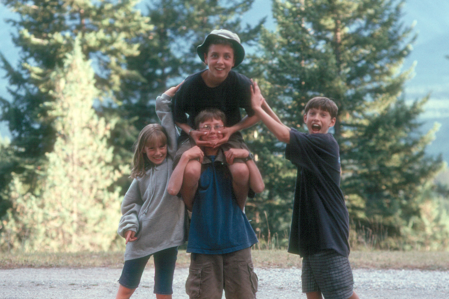 Kids happy to see each other in Golden