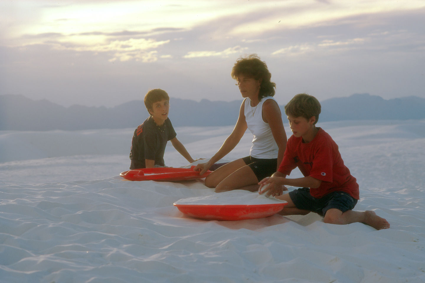 Lolo and boys on dunes