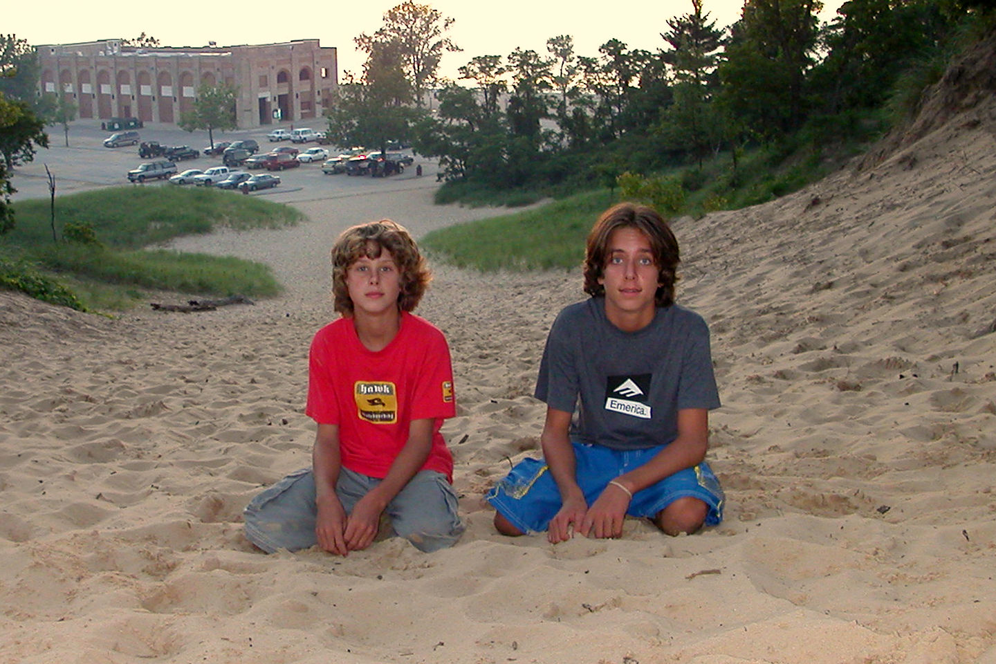 Boys at the top of Devil's Slide