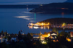 Night View of Tadoussac Village from Campground - TJG