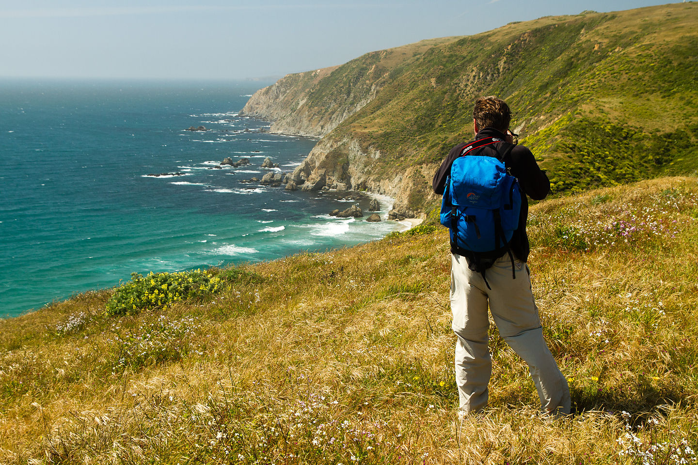 Dad Photographing Point Reyes Seashore - TJG