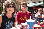 Lolo and Tom dining at Pike Place Chowder