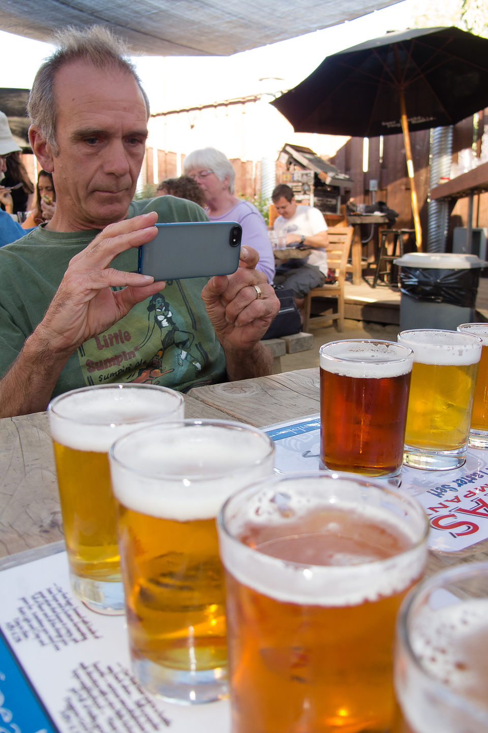 Paul Composing a Photo at Lagunitas Brewery