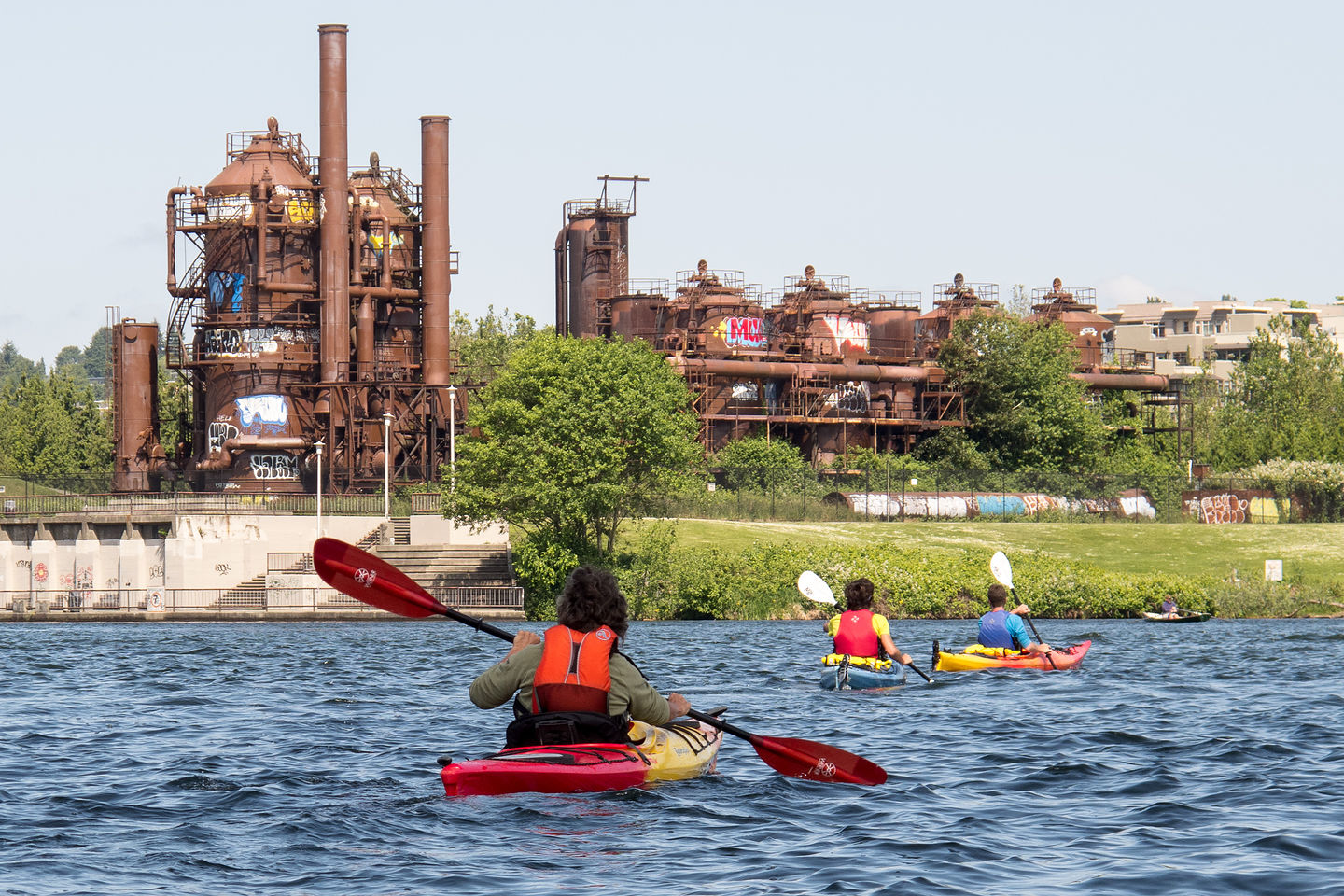 Approaching Gas Works Park via Kayak