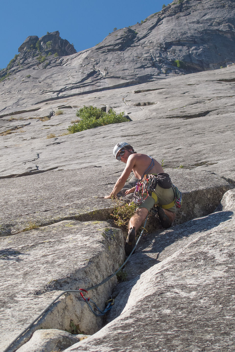 Tommy on Lead at Glacier Point Apron