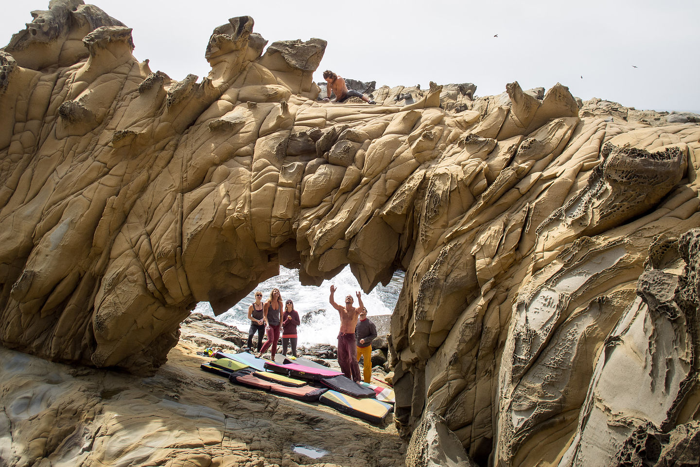 Climbers Bouldering at Salt Point State Park