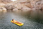 Lolo demonstrating use of float in Indian Canyon Cove