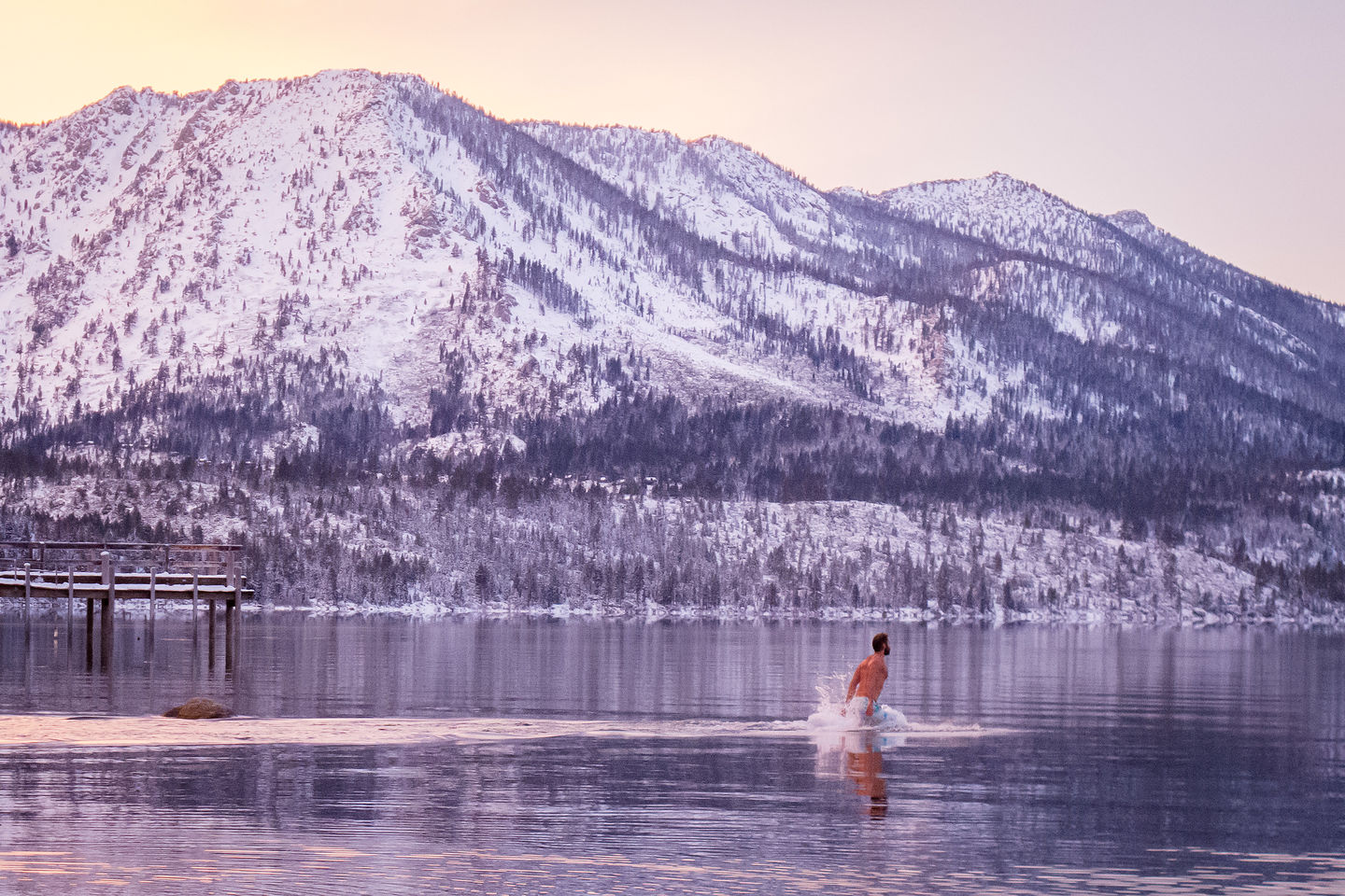 Crazy Person going for a Christmas dip