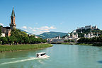 Salzach River flowing through the Altstadt