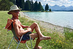 Herb enjoying the campground beach 