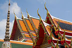 Wat Pho chedi rooftop with traditional blade-like projections