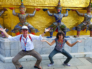 Herb and Lolo showing off their yoga skills