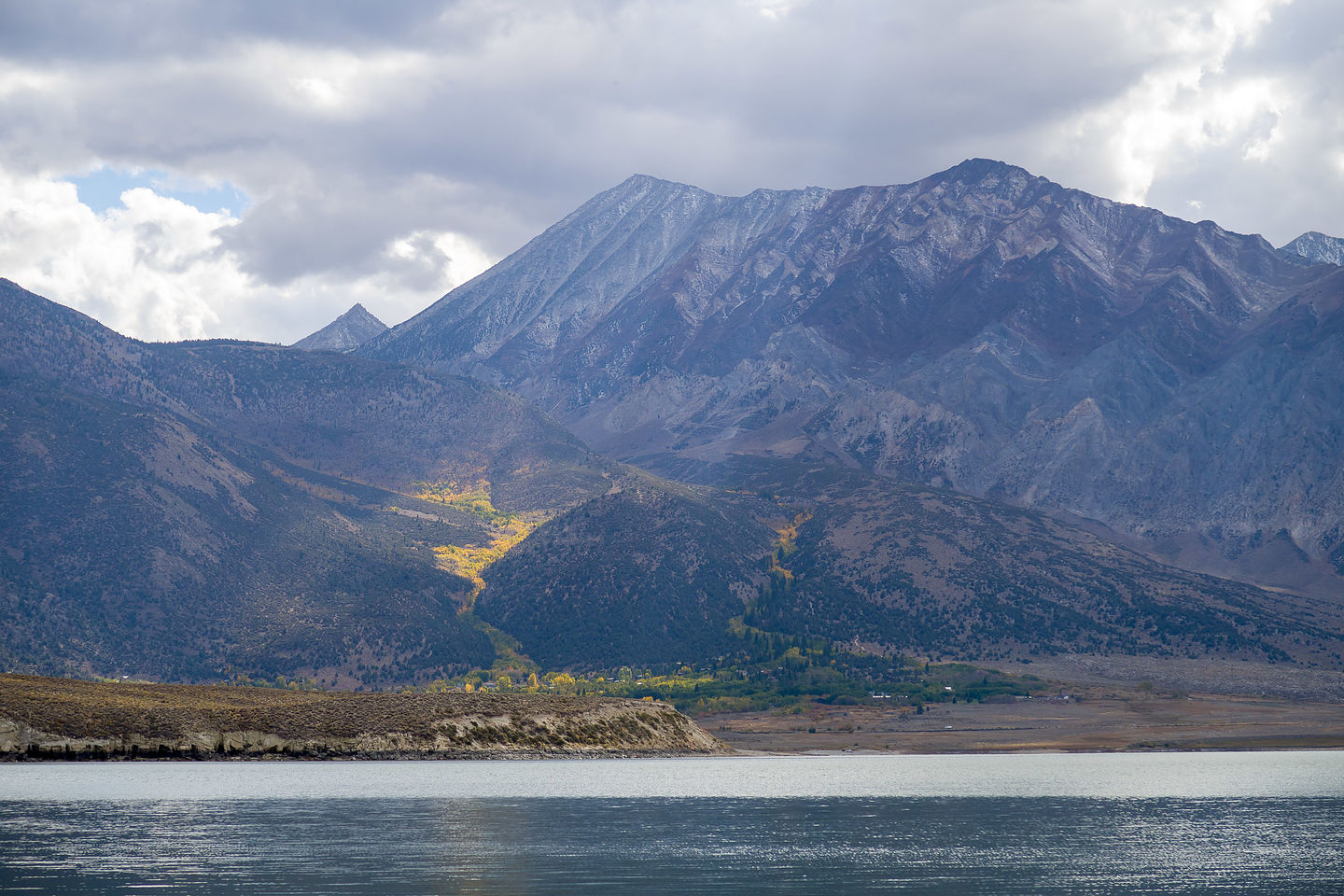 Colorful aspens across Crowley Lake