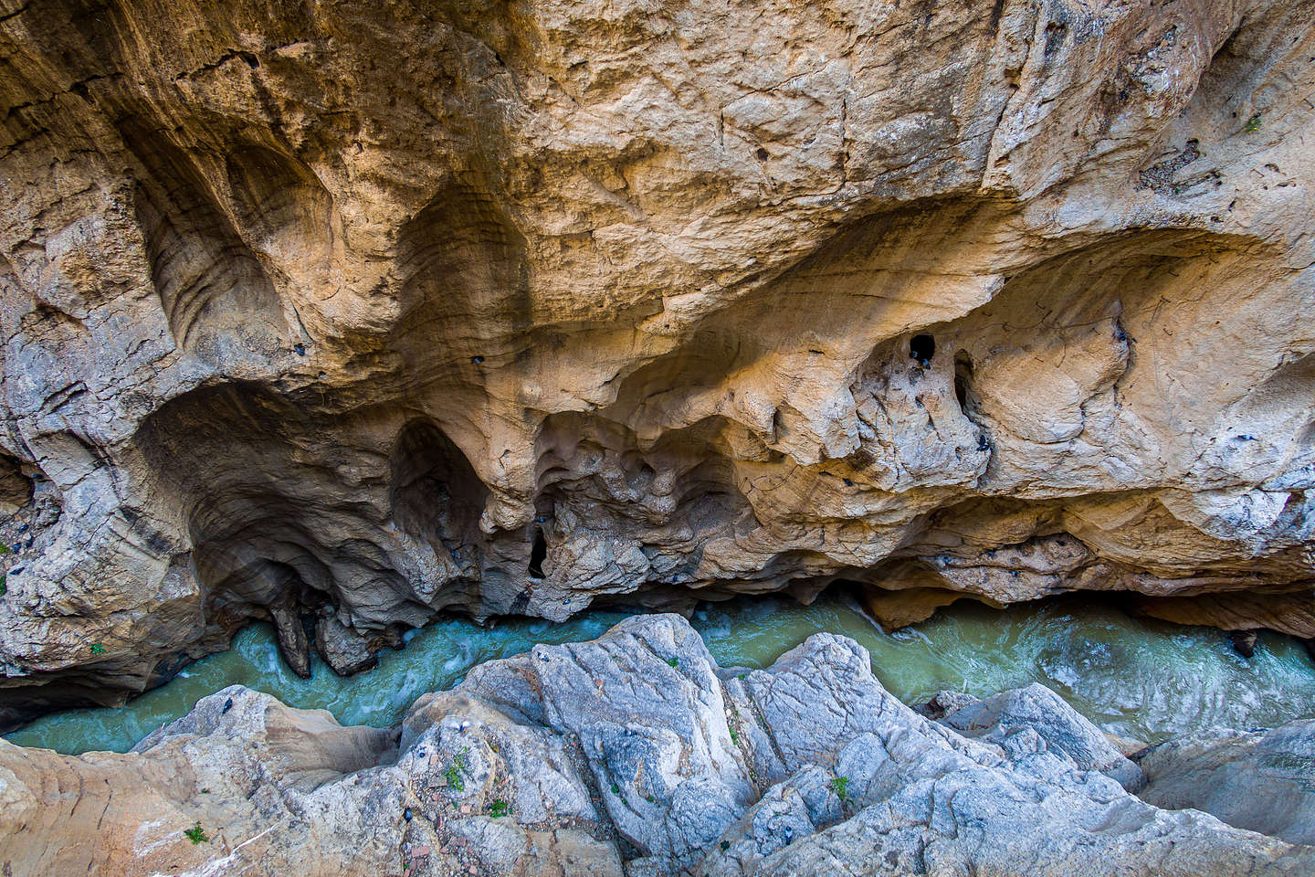 Looking down into the Garganta del Chorro gorge 