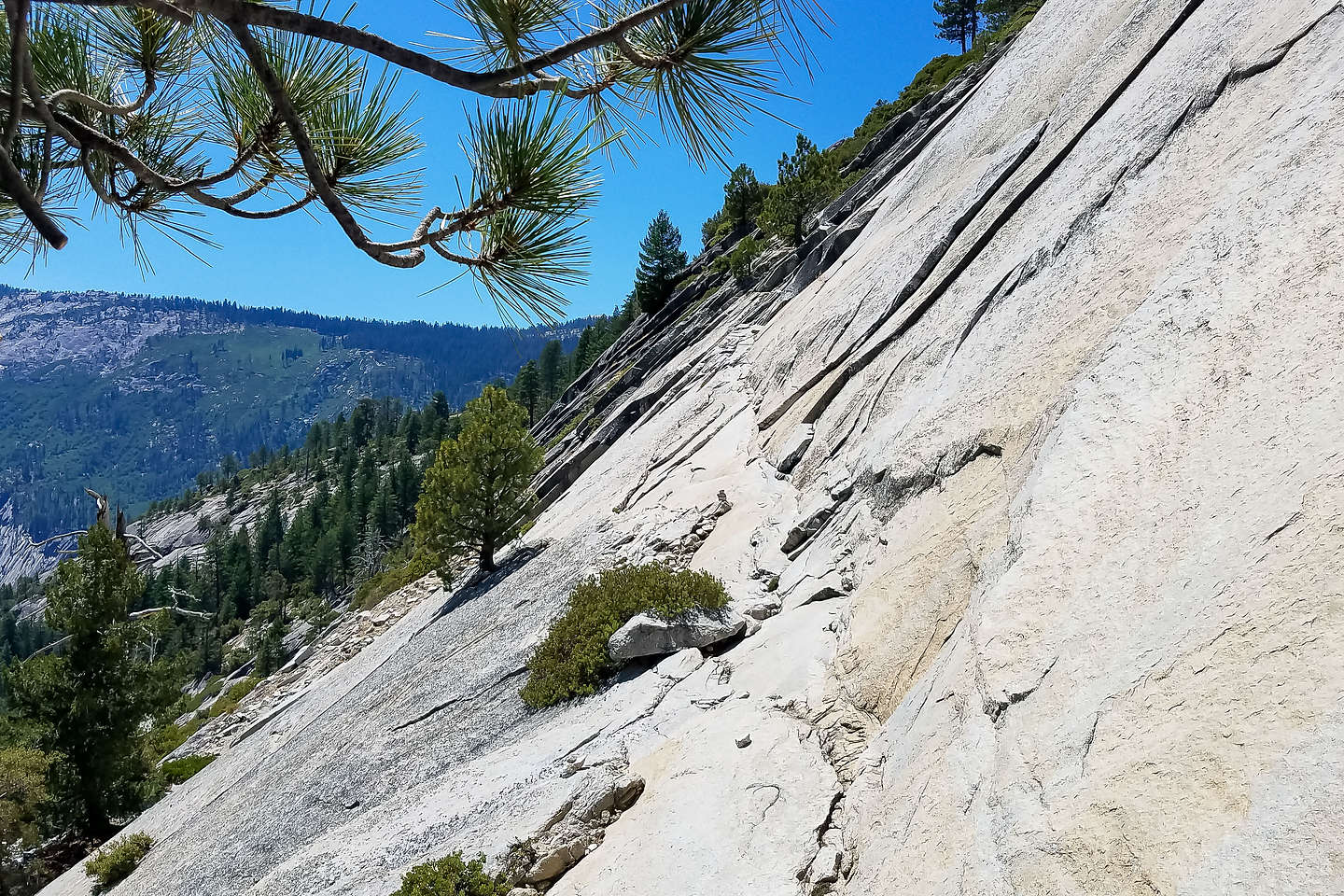 The dicey traverse on the way to the Diving Board