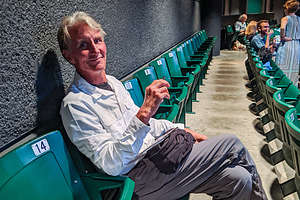 Herb getting ready for the Macbeth performance at the Allen Elizabethan Theater