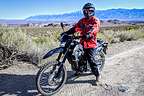 Herb hits Buttermilk Road on Andrew's Kawasaki KLX 250