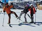 Happy skiers