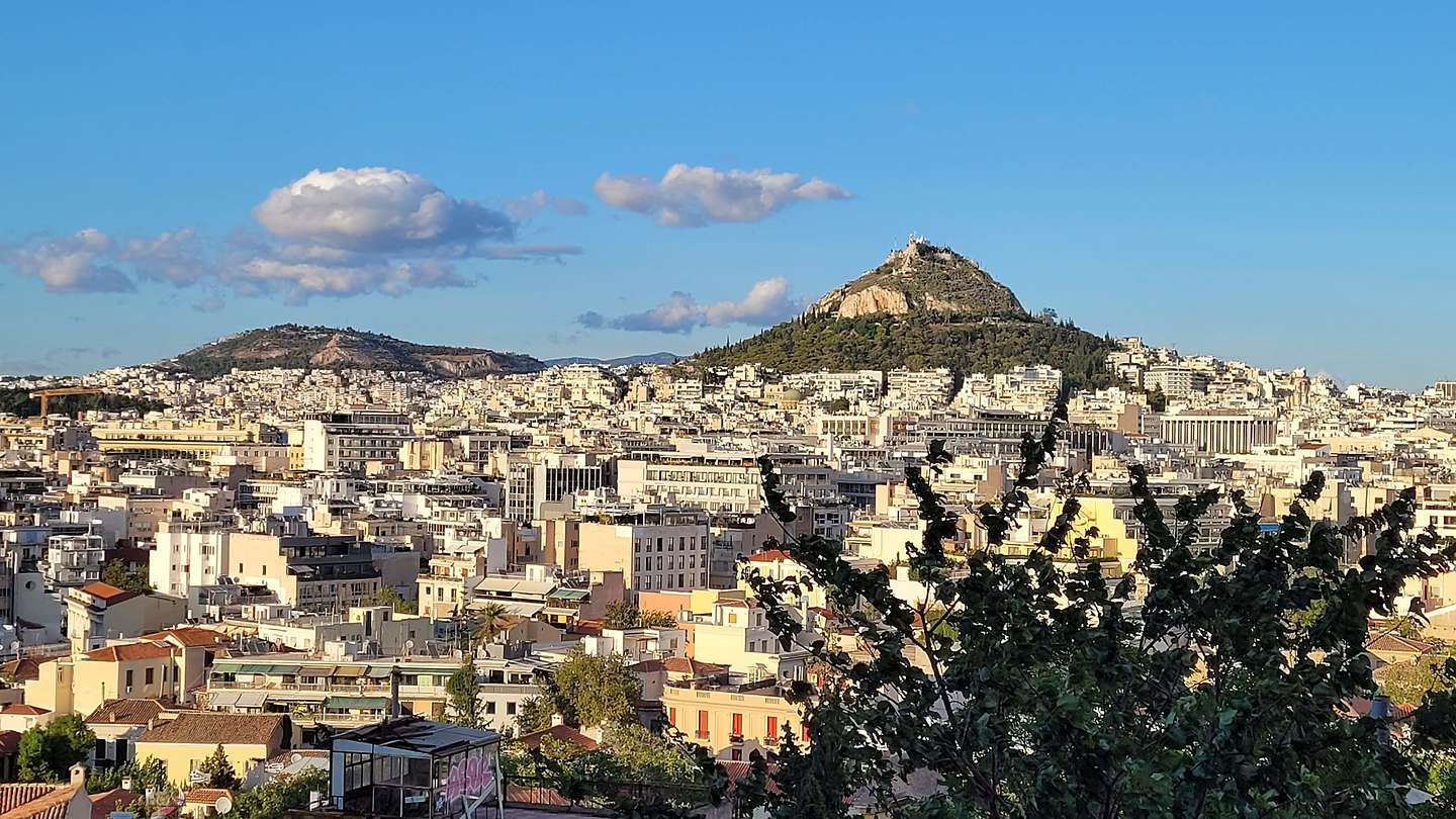 View of Lycabettus Hill from Anafiotika