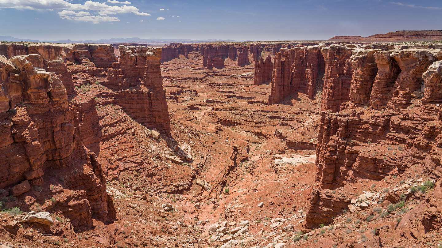 Monument Basin and the "white caps" of the White Rim Trail