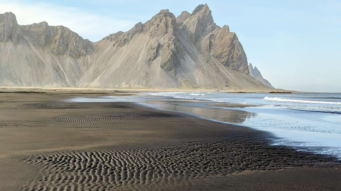 Across the beach