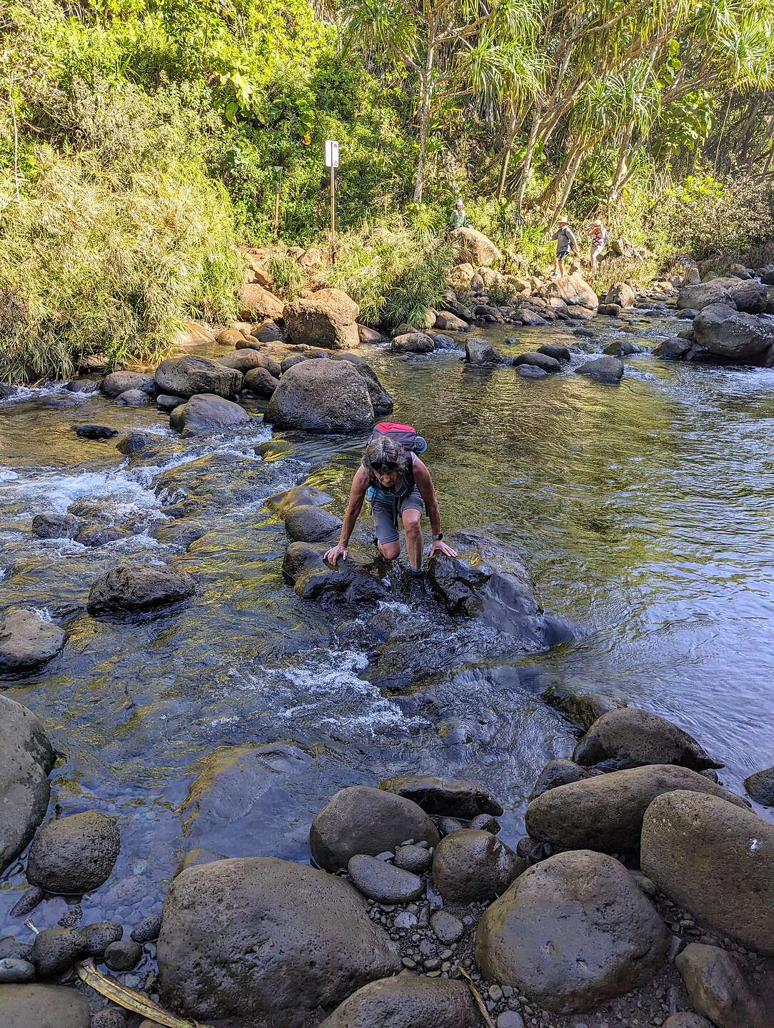 Stream crossing near Hanakapi’ai Beach