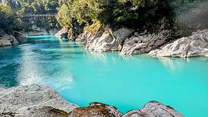 Turquoise blue waters of Hokitika Gorge