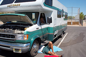 Dad fixing brakes - TJG